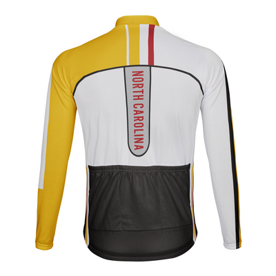 Customized North Carolina Winter Thermal Fleece Men's Cycling Jersey Long Sleeve