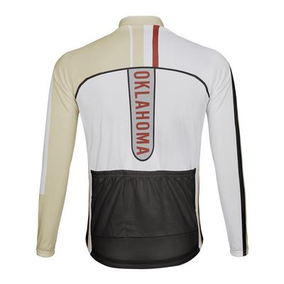 Customized Oklahoma Winter Thermal Fleece Men's Cycling Jersey Long Sleeve