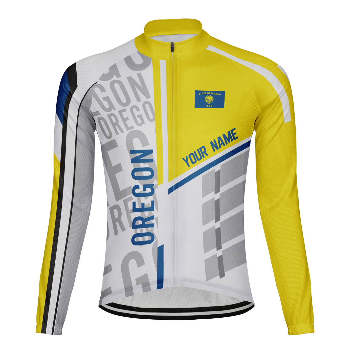 Customized Oregon Winter Thermal Fleece Men's Cycling Jersey Long Sleeve