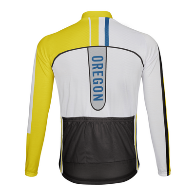 Customized Oregon Winter Thermal Fleece Men's Cycling Jersey Long Sleeve