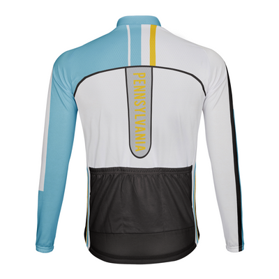 Customized Pennsylvania Winter Thermal Fleece Men's Cycling Jersey Long Sleeve