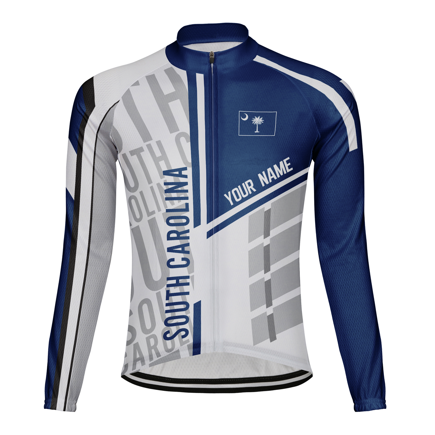 Customized South Carolina Winter Thermal Fleece Men's Cycling Jersey Long Sleeve