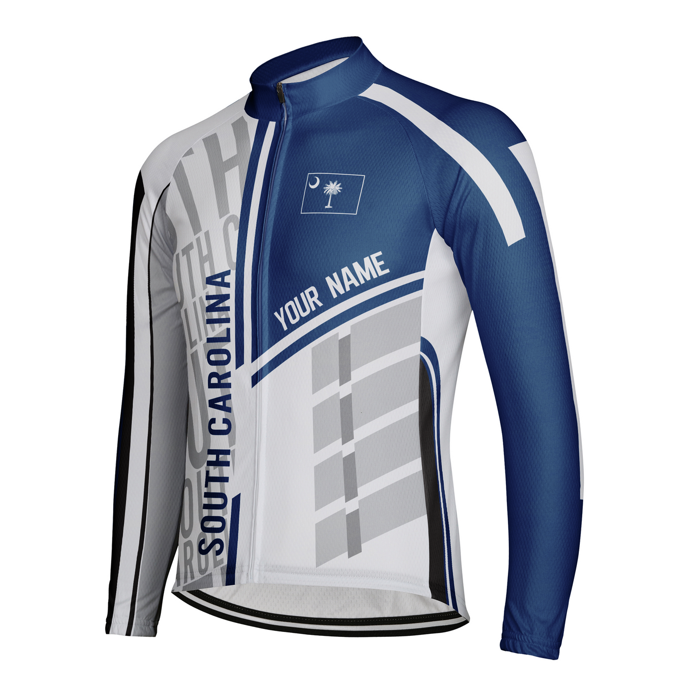 Customized South Carolina Winter Thermal Fleece Men's Cycling Jersey Long Sleeve