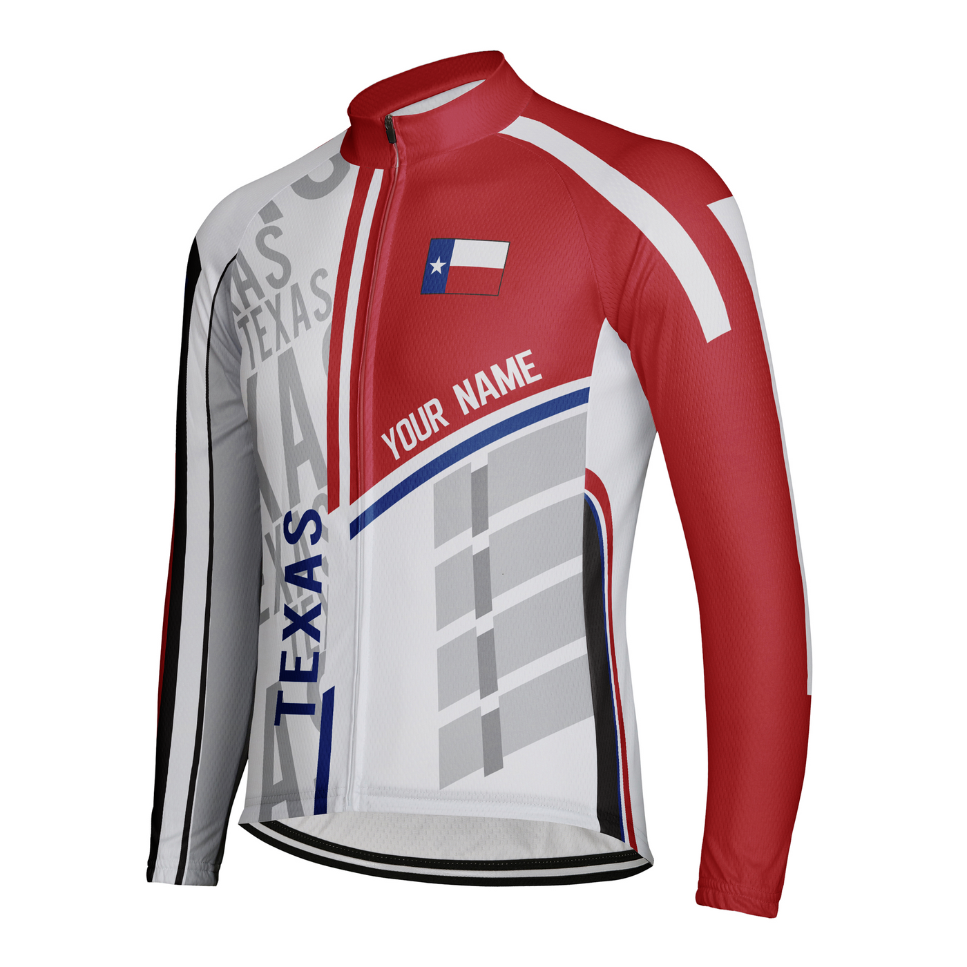 Customized Texas Winter Thermal Fleece Men's Cycling Jersey Long Sleeve