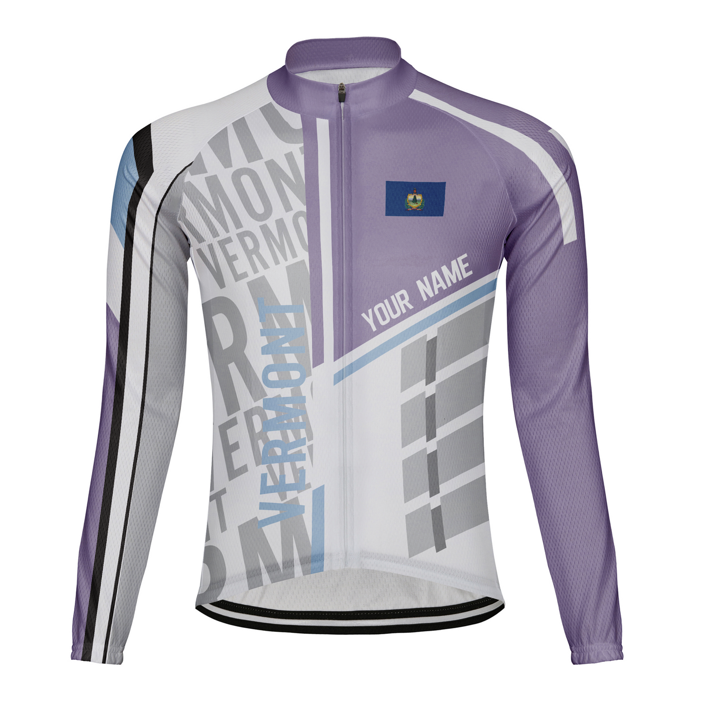 Customized Vermont Winter Thermal Fleece Men's Cycling Jersey Long Sleeve