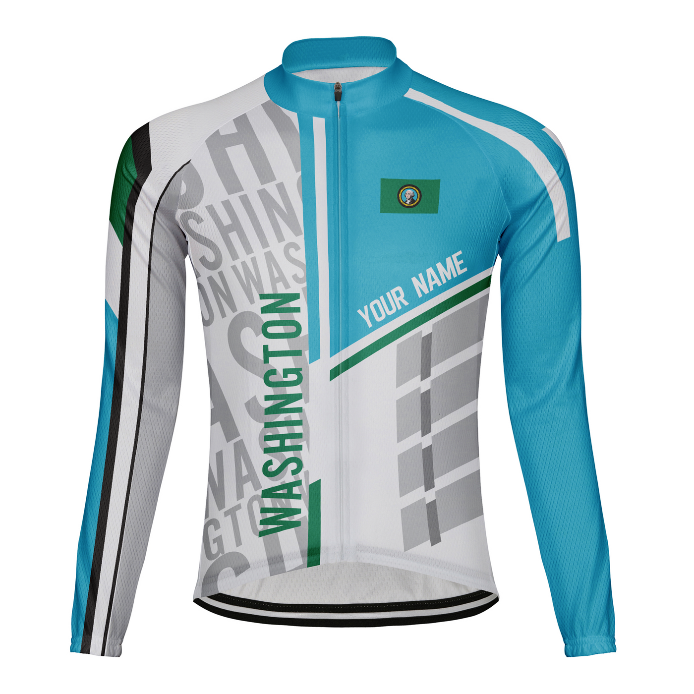 Customized Washington Winter Thermal Fleece Men's Cycling Jersey Long Sleeve