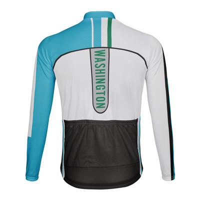 Customized Washington Winter Thermal Fleece Men's Cycling Jersey Long Sleeve