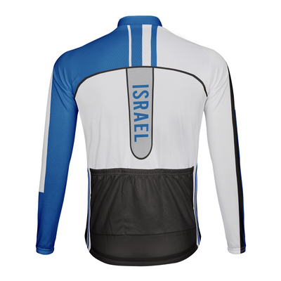 Custom Israel Men's Winter Thermal Fleece Cycling Jersey Long Sleeve