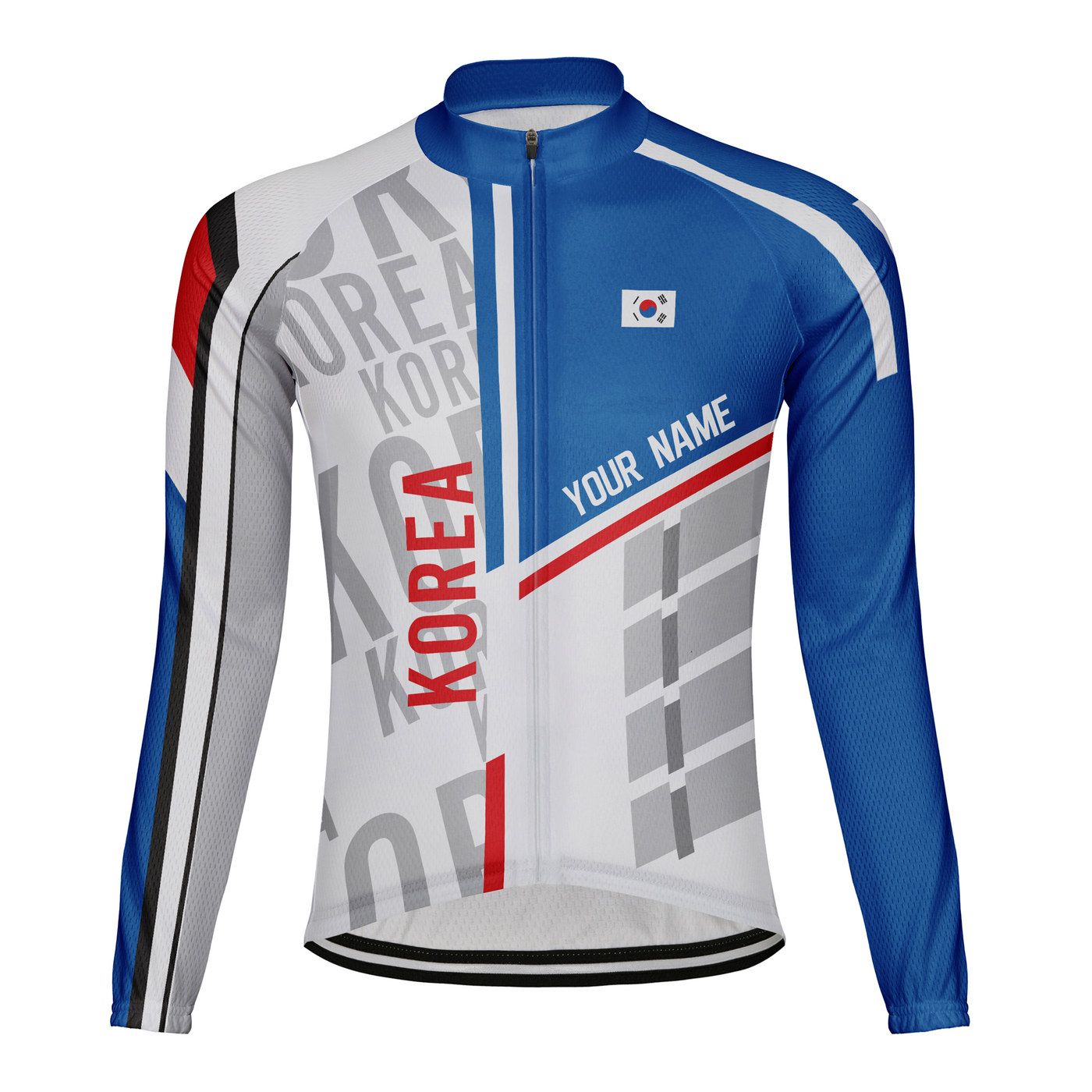 Custom Korea Men's Winter Thermal Fleece Cycling Jersey Long Sleeve