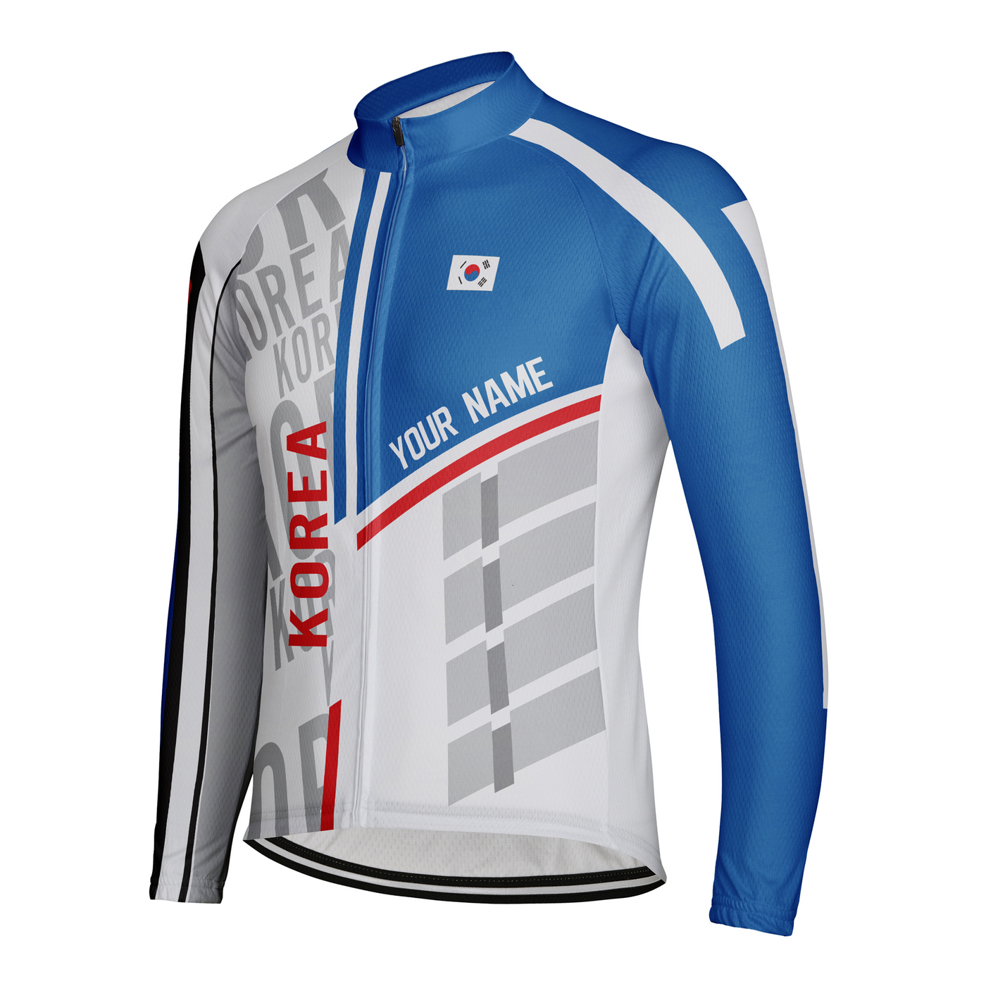 Custom Korea Men's Winter Thermal Fleece Cycling Jersey Long Sleeve
