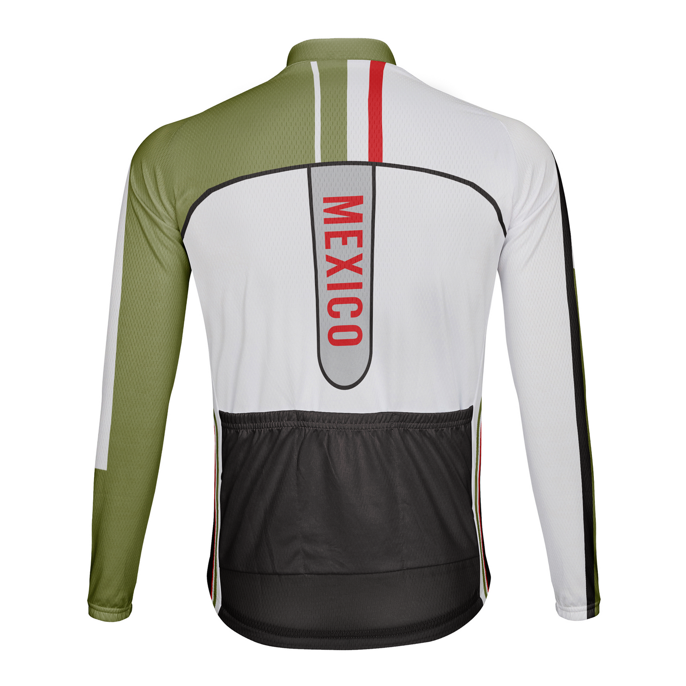Custom Mexico Men's Winter Thermal Fleece Cycling Jersey Long Sleeve
