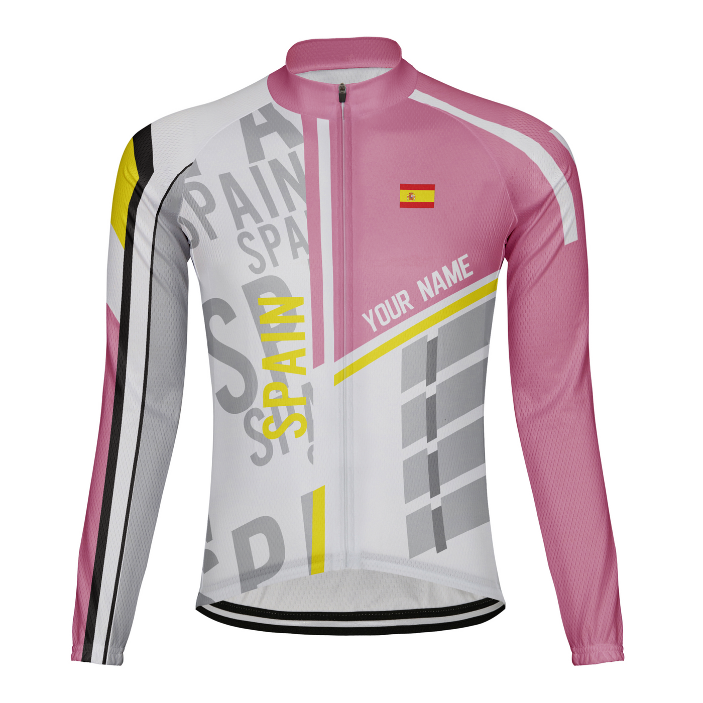 Custom Spain Men's Winter Thermal Fleece Cycling Jersey Long Sleeve