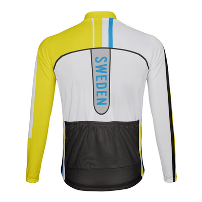 Custom Sweden Men's Winter Thermal Fleece Cycling Jersey Long Sleeve