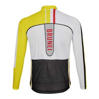 Custom Brunei Men's Winter Thermal Fleece Cycling Jersey Long Sleeve