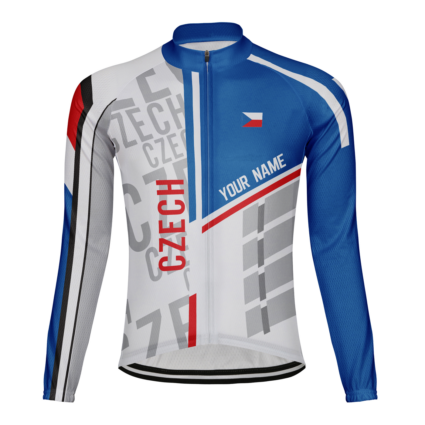 Custom Czech Men's Winter Thermal Fleece Cycling Jersey Long Sleeve