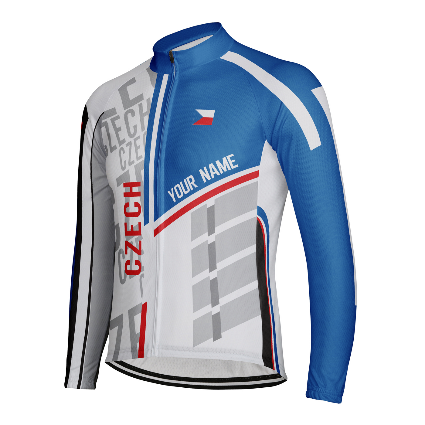 Custom Czech Men's Winter Thermal Fleece Cycling Jersey Long Sleeve