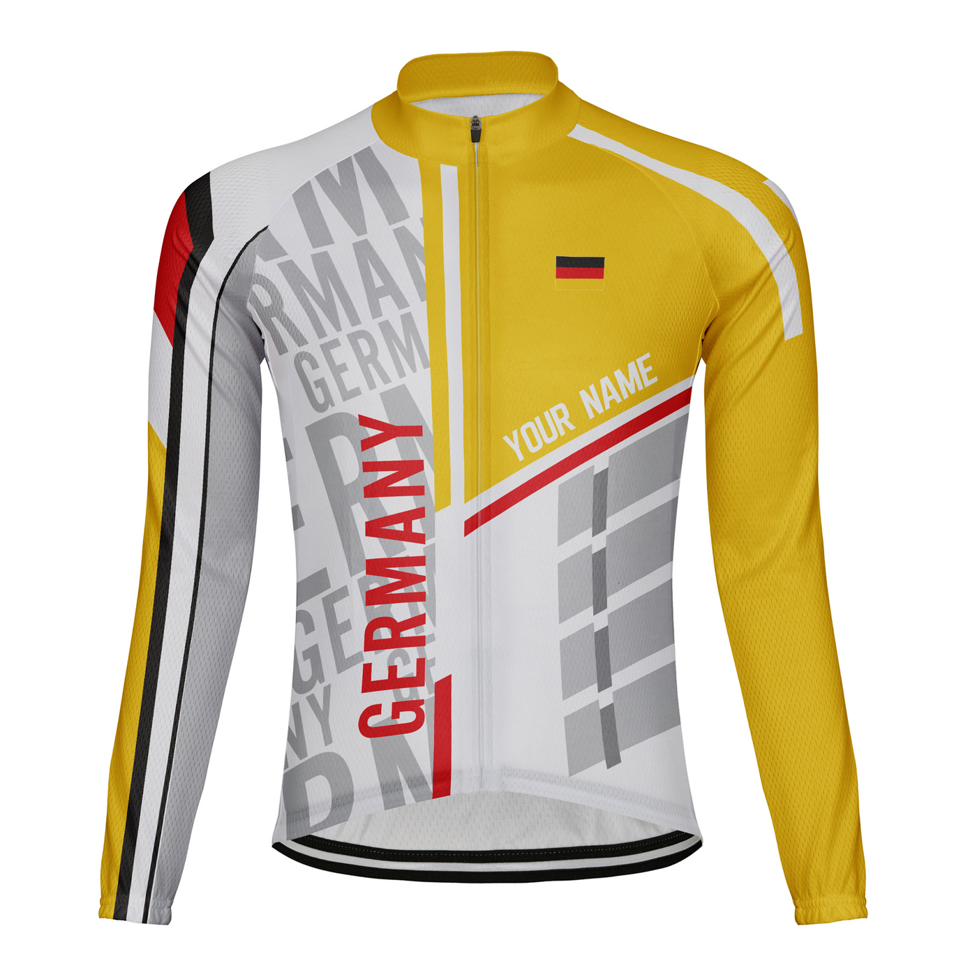 Custom Germany Men's Winter Thermal Fleece Cycling Jersey Long Sleeve