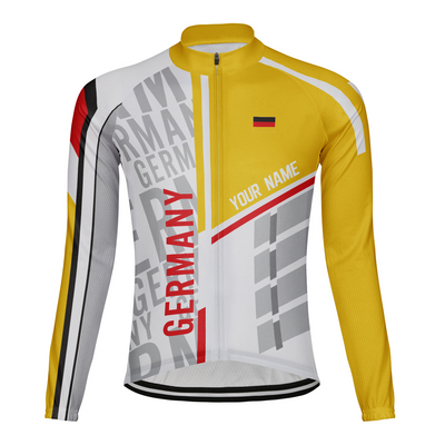 Custom Germany Men's Winter Thermal Fleece Cycling Jersey Long Sleeve