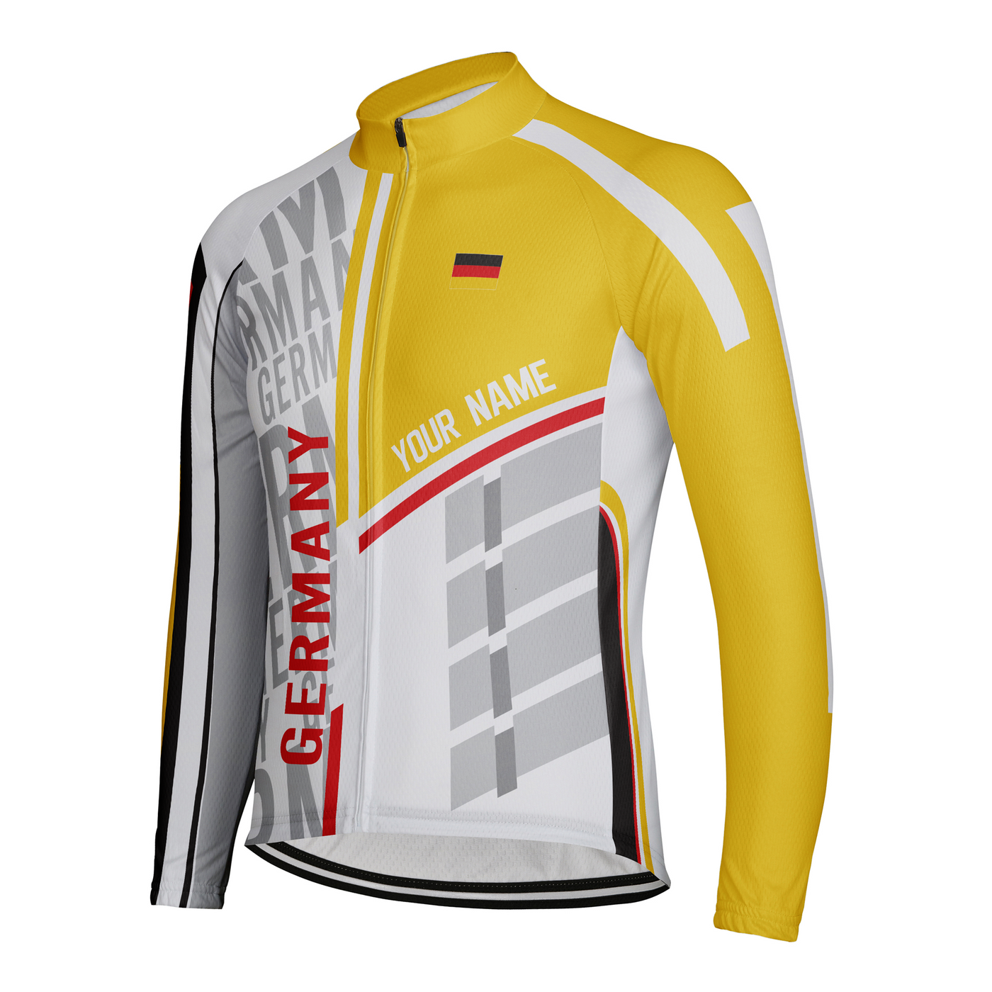 Custom Germany Men's Winter Thermal Fleece Cycling Jersey Long Sleeve