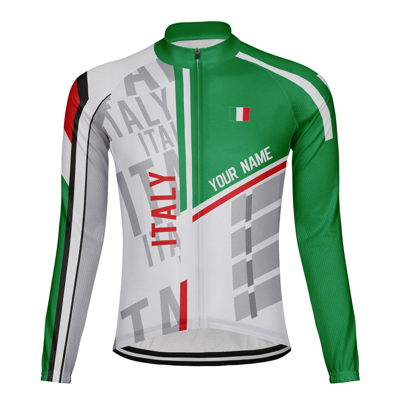 Custom Italy Men's Winter Thermal Fleece Cycling Jersey Long Sleeve