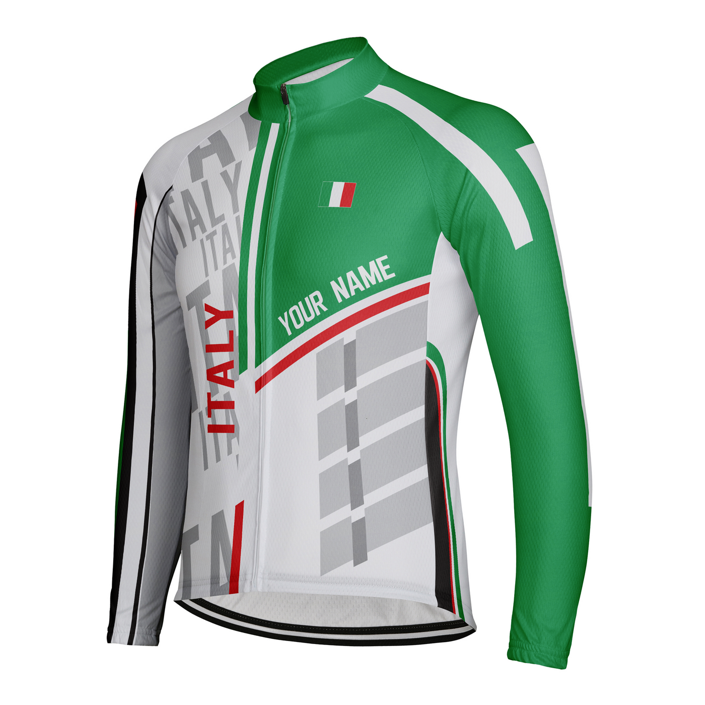 Custom Italy Men's Winter Thermal Fleece Cycling Jersey Long Sleeve