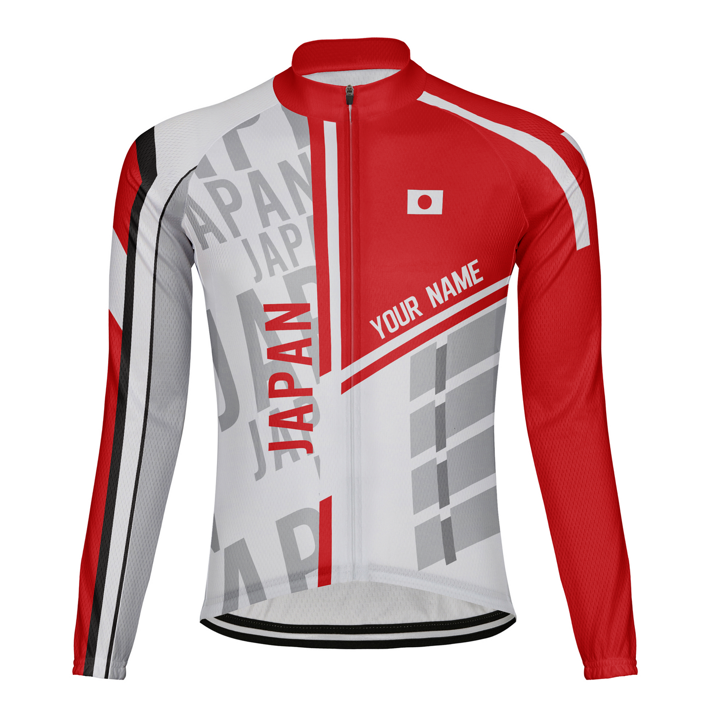 Custom Japan Men's Winter Thermal Fleece Cycling Jersey Long Sleeve