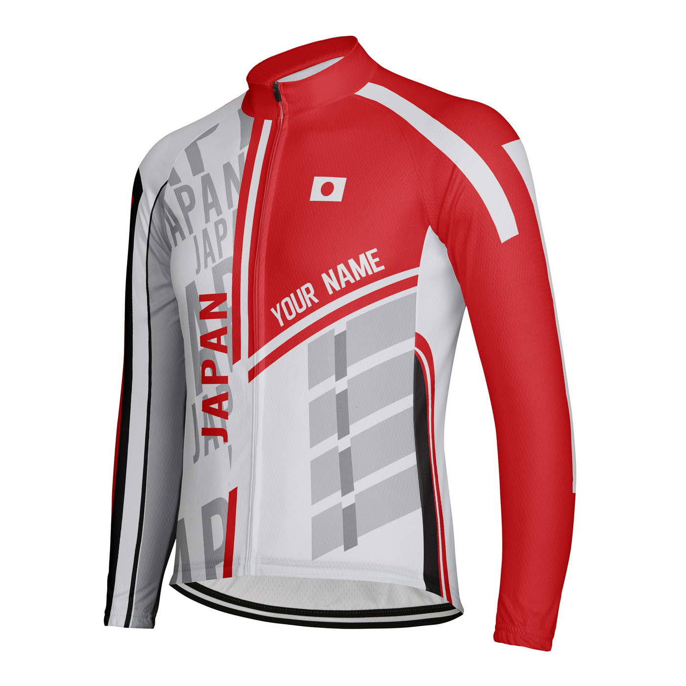 Custom Japan Men's Winter Thermal Fleece Cycling Jersey Long Sleeve
