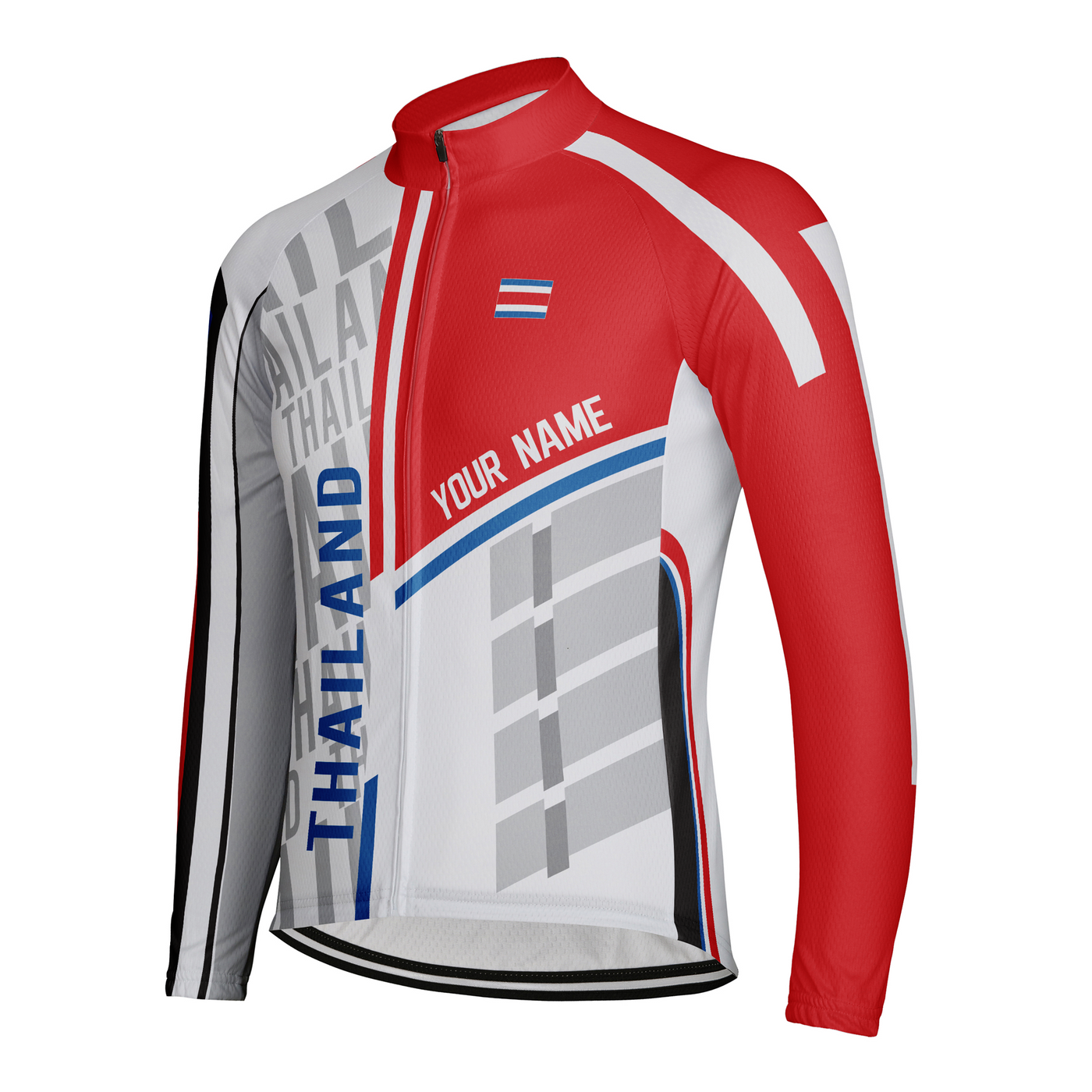 Custom Thailand Men's Winter Thermal Fleece Cycling Jersey Long Sleeve