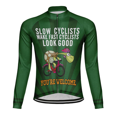 Customized Tortoise Men's Winter Thermal Fleece Cycling Jersey Long Sleeve