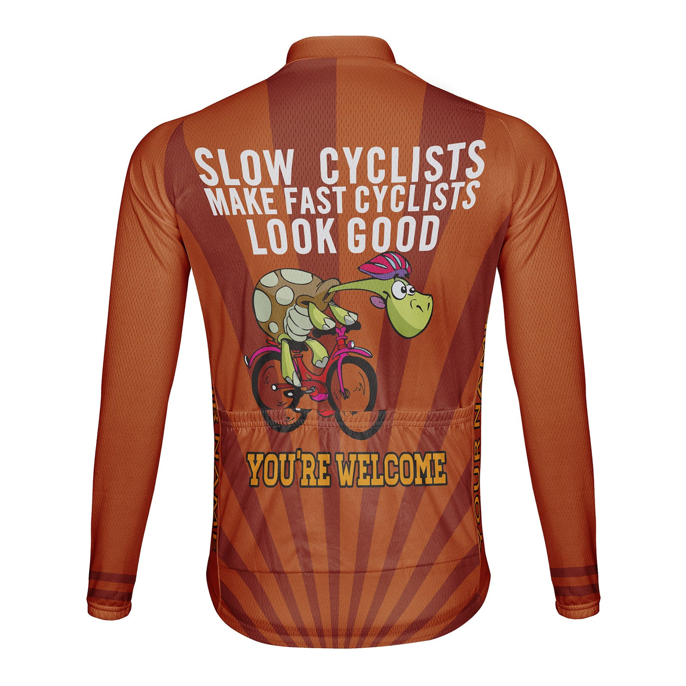 Customized Tortoise Men's Winter Thermal Fleece Cycling Jersey Long Sleeve