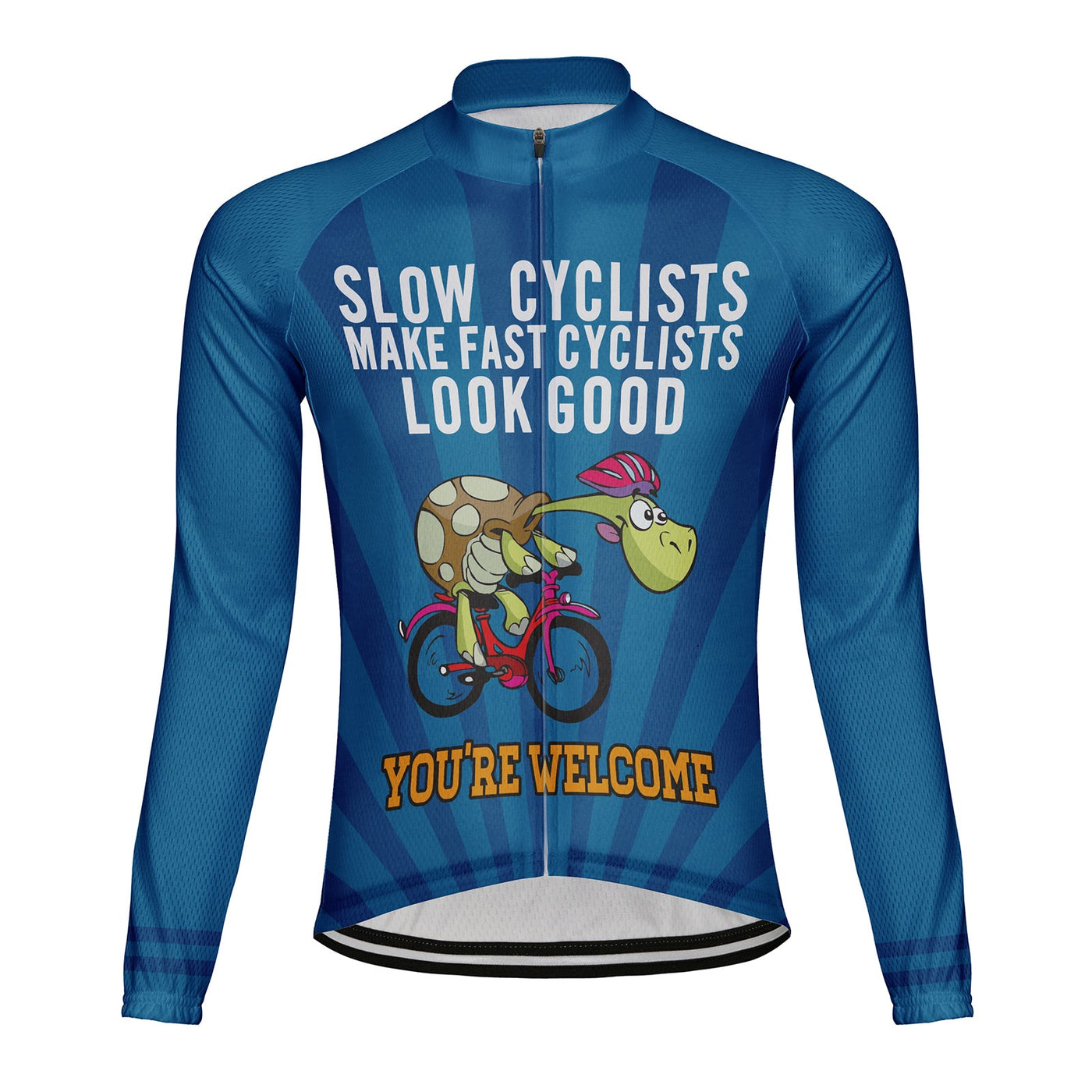 Customized Tortoise Men's Winter Thermal Fleece Cycling Jersey Long Sleeve