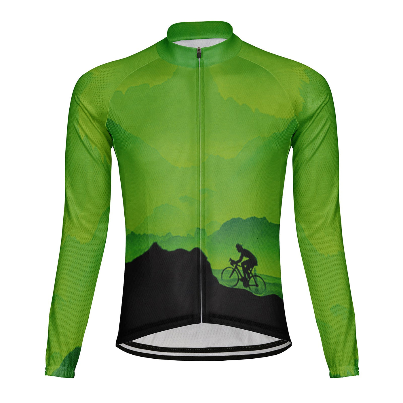 Customized Mountain Men's Winter Thermal Fleece Cycling Jersey Long Sleeve