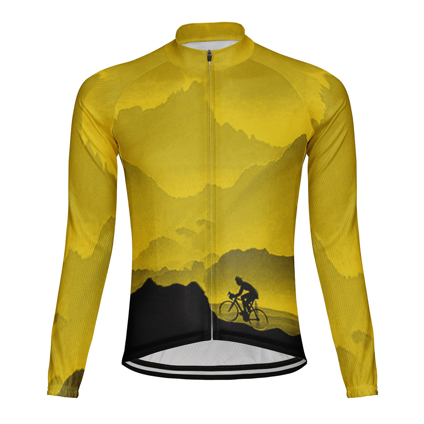 Customized Mountain Men's Winter Thermal Fleece Cycling Jersey Long Sleeve