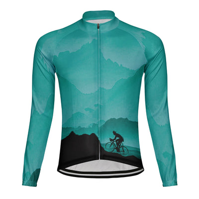 Customized Mountain Men's Winter Thermal Fleece Cycling Jersey Long Sleeve