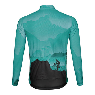 Customized Mountain Men's Winter Thermal Fleece Cycling Jersey Long Sleeve
