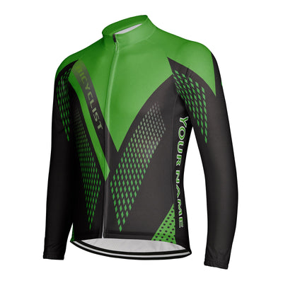 Customized Bicyclist Men's Winter Thermal Fleece Cycling Jersey Long Sleeve