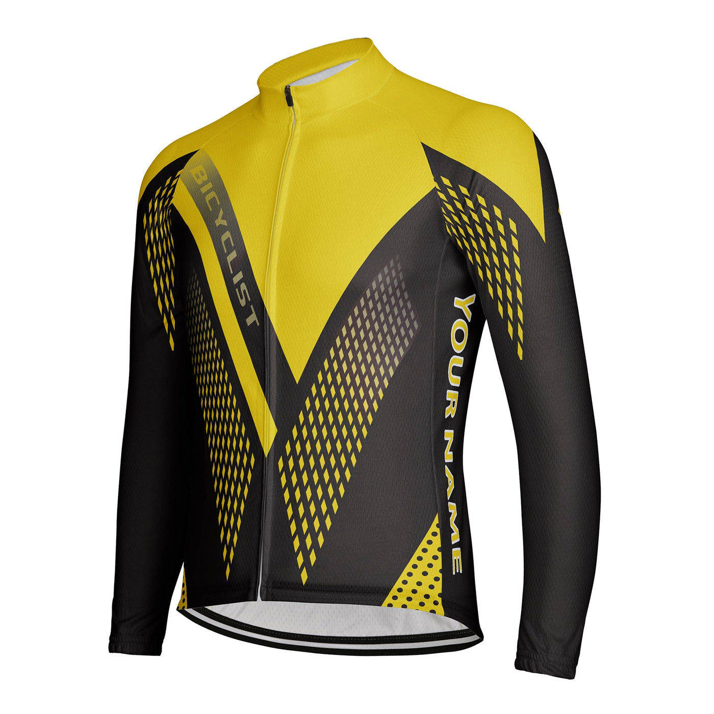Customized Bicyclist Men's Winter Thermal Fleece Cycling Jersey Long Sleeve
