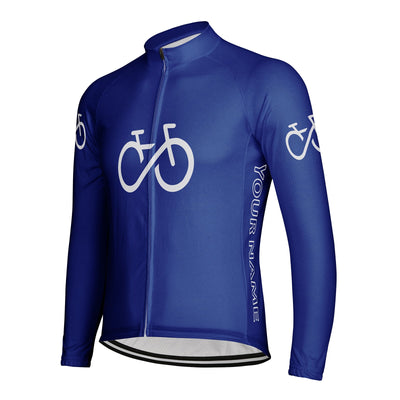 Customized Bike Men's Winter Thermal Fleece Cycling Jersey Long Sleeve
