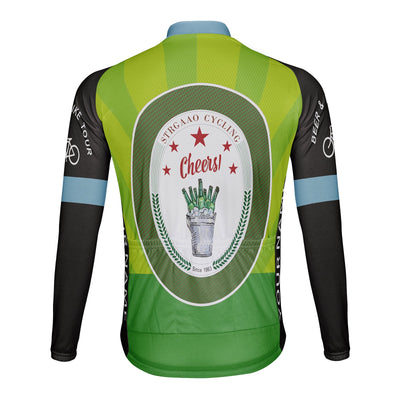 Customized Beer Bike Tour Men's Winter Thermal Fleece Cycling Jersey Long Sleeve