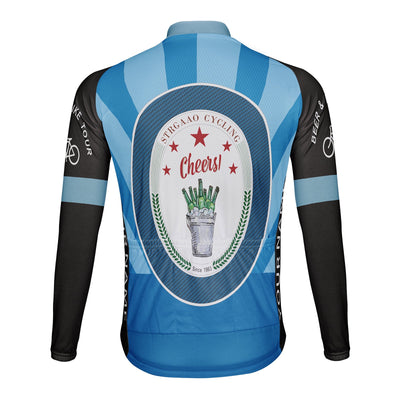 Customized Beer Bike Tour Men's Winter Thermal Fleece Cycling Jersey Long Sleeve