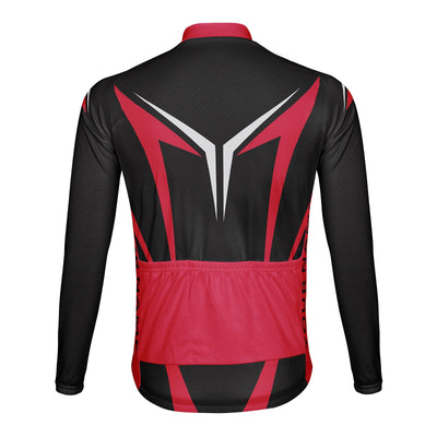 Customized Lines Men's Winter Thermal Fleece Cycling Jersey Long Sleeve