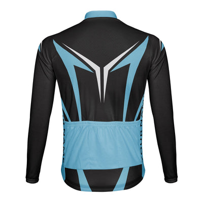 Customized Lines Men's Winter Thermal Fleece Cycling Jersey Long Sleeve