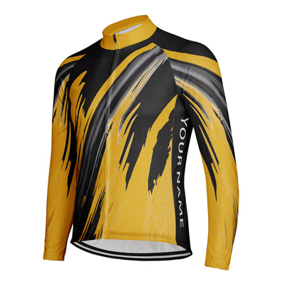 Customized Color Men's Winter Thermal Fleece Cycling Jersey Long Sleeve