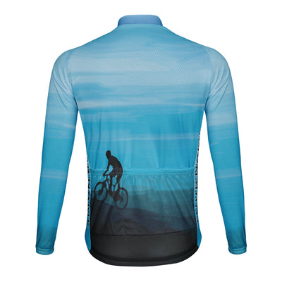 Customized Peak Sunset Men's Winter Thermal Fleece Cycling Jersey Long Sleeve