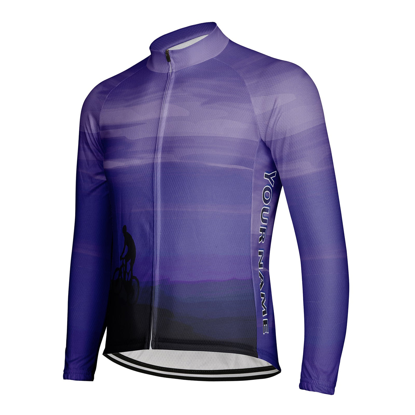 Customized Peak Sunset Men's Winter Thermal Fleece Cycling Jersey Long Sleeve