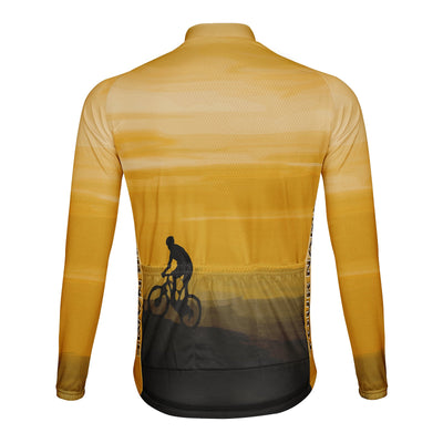 Customized Peak Sunset Men's Winter Thermal Fleece Cycling Jersey Long Sleeve