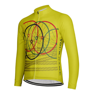 Customized Bicycle Tyre Men's Winter Thermal Fleece Cycling Jersey Long Sleeve