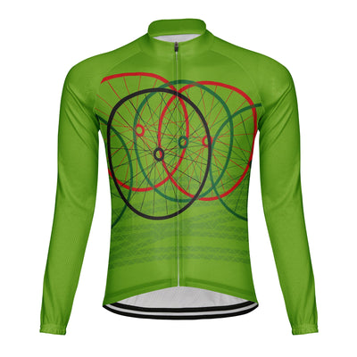 Customized Bicycle Tyre Men's Winter Thermal Fleece Cycling Jersey Long Sleeve