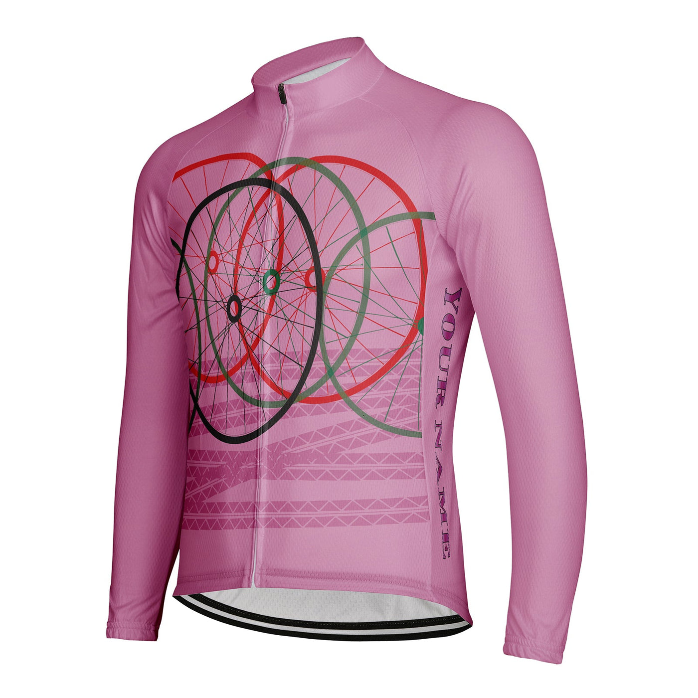 Customized Bicycle Tyre Men's Winter Thermal Fleece Cycling Jersey Long Sleeve