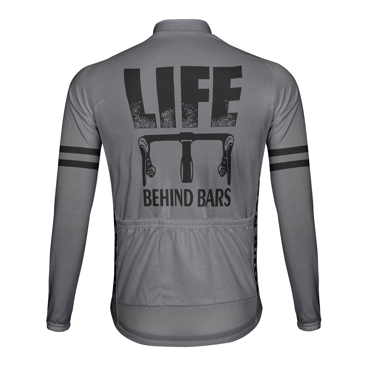 Customized Life Behind Bars Winter Thermal Fleece Cycling Jersey Long Sleeve